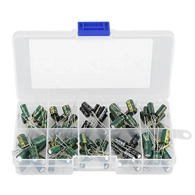 Afbeelding van YWBL WH 100 stuks 10 waarden elektrolytische condensatoren radiaal audioassortiment V 63 uf 470uf 5 mm/6,3 mm x 11 mm, capaciteit