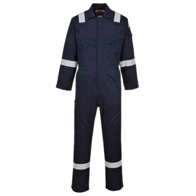 Afbeelding van Portwest Super licht vlamvertragend antistatisch pak 210 g, broeklengte: top, kleur: marineblauw, maat M, FR21NATM