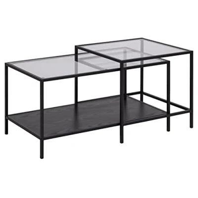 Afbeelding van Salontafel Jaxx Zwart 55x55x90 cm Glas