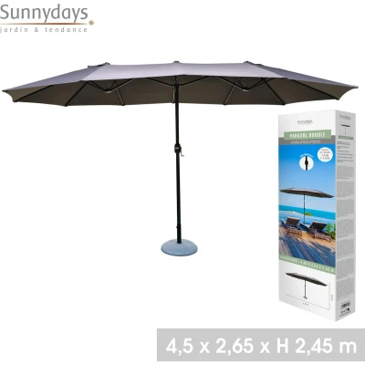 Afbeelding van DUBBELE PARASOL 4,46MTRX2,64MTRXH2,44 MTR ANTRACIETGRIJS