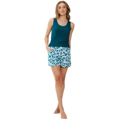 Afbeelding van Dames Shortama Rebelle Tropical Turquoise Bio Katoen Maat 44