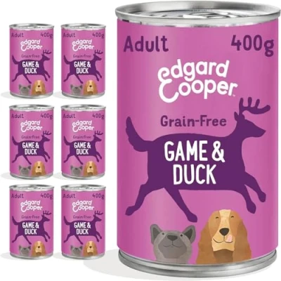 Afbeelding van 6x Edgard &amp; Cooper Blik Vers Vlees Hondenvoer Wild Eend 400 gr