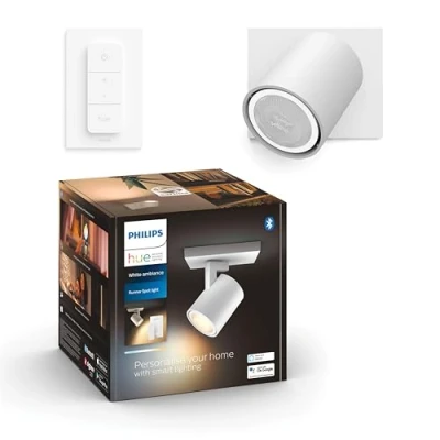 Afbeelding van Philips Hue Runner opbouwspot warm tot koelwit licht 1 spot wit dimmer switch GU10