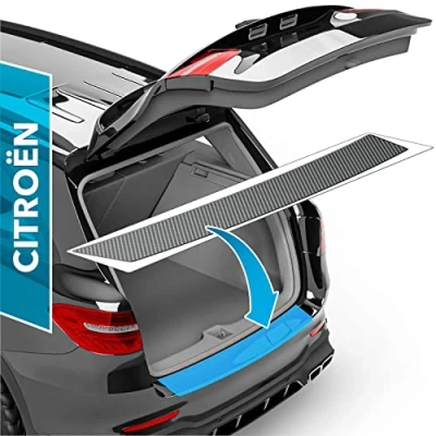 Afbeelding van uProtect Beschermfolie voor de kofferbak, complete set Citroen C4 3 (III) I 2020 2025 Achterbumper Zelfklevende carbonfolie