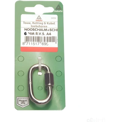 Afbeelding van Noodschalm schr 6mm rvs Deltafix