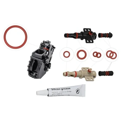 Afbeelding van BremerLuft Set van 7 O ringen + 6 g siliconenvet Onderhoudsset voor steunventiel Borstelgroep Uitlaatventiel compatibel met Phillips Saeco Spidem Gaggia