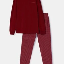 Afbeelding van Woody pyjama heren QTR/495 bordeau S