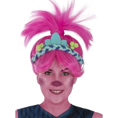 Afbeelding van FUNIDELIA Poppy Pruik Trolls 3 voor vrouwen Roze