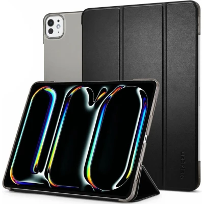 Afbeelding van Spigen Smart Fold Hoes Book Case Geschikt voor Apple iPad Pro 11 (2024) Tri met Sleep/Wake Functie Zwart