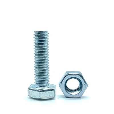 Afbeelding van DOJA Barcelona M18, bouten en moeren, 10 zeskantschroeven met zeskantmoeren, M18 x 40 mm, van verzinkt staal, schroeven moeren voor schroeven, metalen zeskantkop.