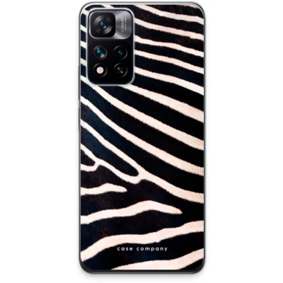 Afbeelding van Case Company® hoesje geschikt voor Xiaomi 11i Zebra Soft Cover Telefoonhoesje Bescherming aan alle Kanten en Schermrand