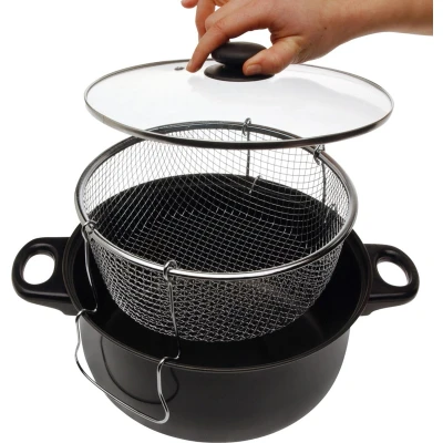 Afbeelding van Frituurpan met glazen deksel 26 cm