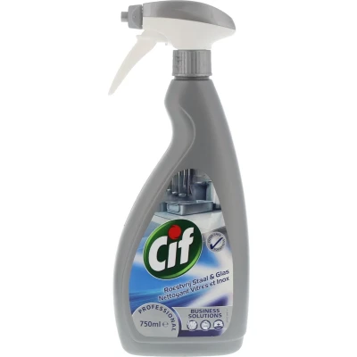 Afbeelding van Cif roestvrij staal en glas reiniger, flacon van 750 ml glasreiniger