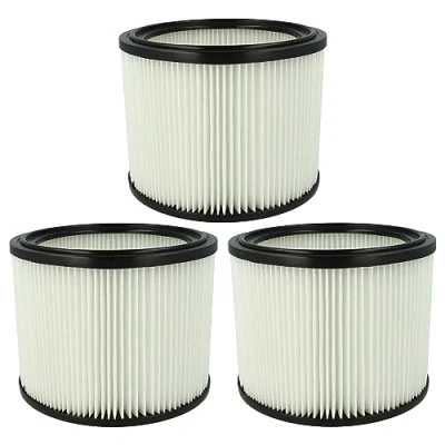 Afbeelding van vhbw Lot de 3 éléments filtrants compatibles avec aspirateur eau et poussière Metabo ASA 25 l PC, 30 PC Inox Filtre à fine, papier/caoutchouc