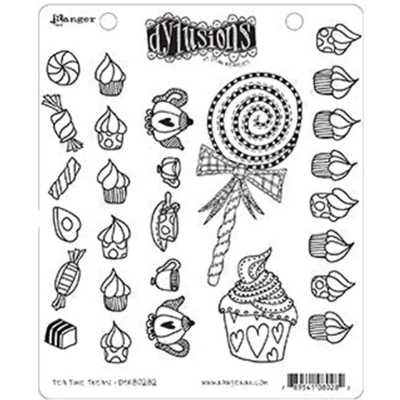 Afbeelding van Ranger Dylusions Cling Stamp Set Tea Time Treats DYR80282 Dyan Reaveley (02 22)