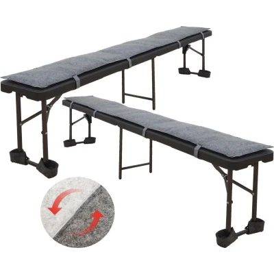 Afbeelding van 2x Bierbankkussens van Vilt 180 x 28 2cm Omkeerbare Pads Biertentenset Kussen