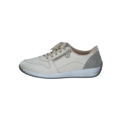 Afbeelding van Rieker Sportieve veterschoenen, Dames, Maat: 36, offwhite cement beige Kunststof