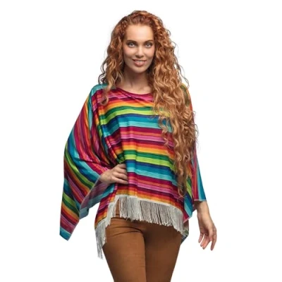 Afbeelding van Boland Poncho 54427 eenheidsmaat top voor volwassenen Mexicaans kostuum festival, carnaval of themafeest