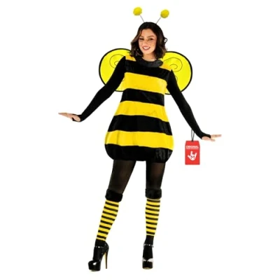 Afbeelding van Morph kostuum bij voor dames, bijenkostuum, dameskostuum, volwassenen, carnaval, maat L