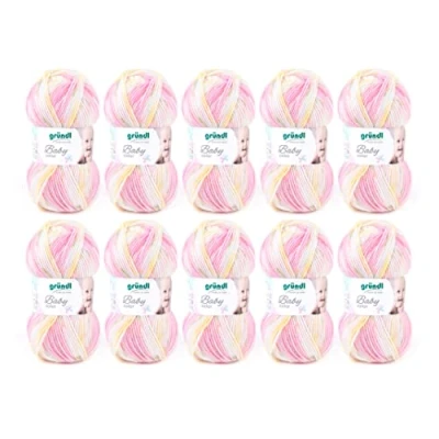 Afbeelding van 3457 02 Baby Color 10x50 gram roze multicolor