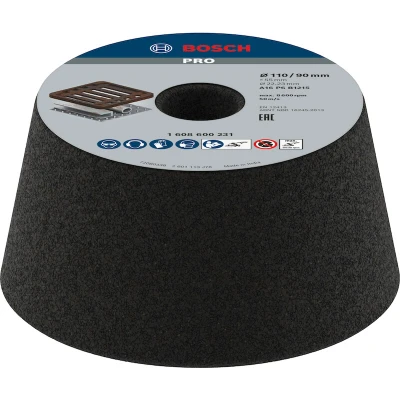 Image de BOSCH 1608600231 bol de ponçage conique pour métal/fonte 90 x 110 55 mm, M16