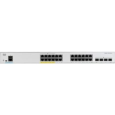 Image de Cisco Catalyst 1000 24FP 4G L Commutateur Géré 24 x 10/100/1000 (PoE+) + 4 Gigabit SFP (liaison montante) Montable sur rack PoE+ (370 W)