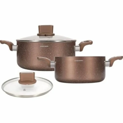 Afbeelding van Pottenset ARTHUR MARTIN AM9820 20 24 cm met glazen deksel Aluminium Alle warmtebronnen inclusief inductie
