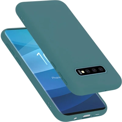 Afbeelding van Cadorabo Hoesje geschikt voor Samsung Galaxy S10 PLUS in LIQUID GROEN Beschermhoes gemaakt van flexibel TPU silicone Case Cover