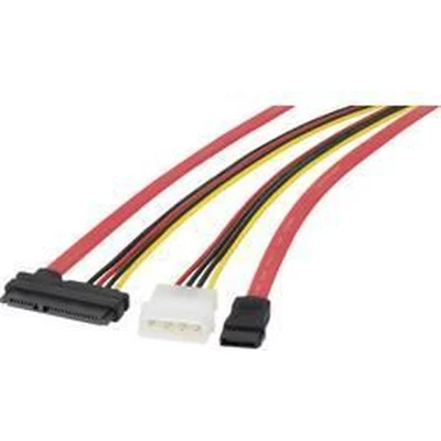 Afbeelding van Renkforce HDD Aansluitkabel [1x SATA bus 7 polig, IDE stroomstekker 4 polig 1x combi 15+7 polig] 0.50 m Zwart, Rood, Geel