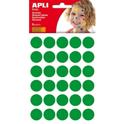 Afbeelding van Apli Kids Stickers, Cirkel Diameter 20 Mm, Blister Met 180 Stuks, Groen Stickers