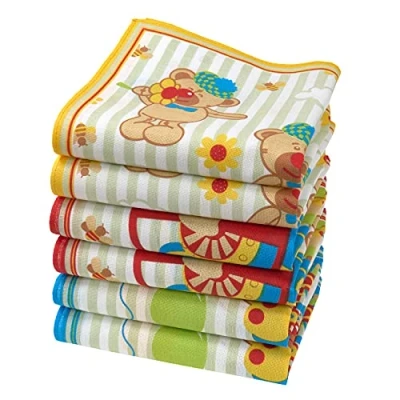 Afbeelding van Merrysquare Zakdoeken voor kinderen van 100% katoen 6 stuks klein formaat 27 cm x model Teddy