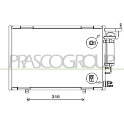 Afbeelding van PRASCO FD602C007 Condensor Airco Met droger 22 18 Aluminium 570 R 134a FORD: FIESTA 6, 6 Van