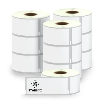 Afbeelding van STAR BOX Set van 10 etiketten compatibel met Dymo 99012, zelfklevend, 36 mm x 89 mm, LabelWriter &amp; Seiko printers, grote adreslabels 450 en 4XL (10)