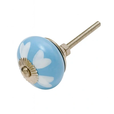 Afbeelding van Good in Style Meubelknop 40mm blauw wit hartjes
