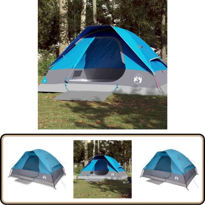 Afbeelding van Koepeltent 4 persoons waterdicht blauw