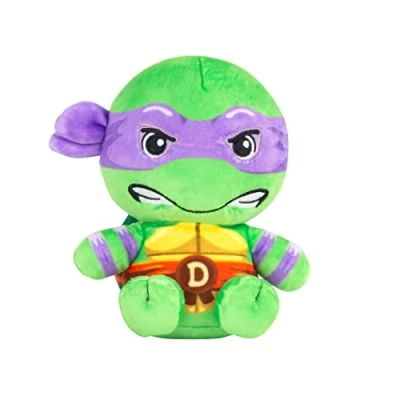 Afbeelding van Club Mocchi Tomy pluche dier Turtles Ninja Donatello 15 cm TMNT dieren om te verzamelen Officieel gelicentieerd speelgoed actiefiguren vanaf 3 jaar