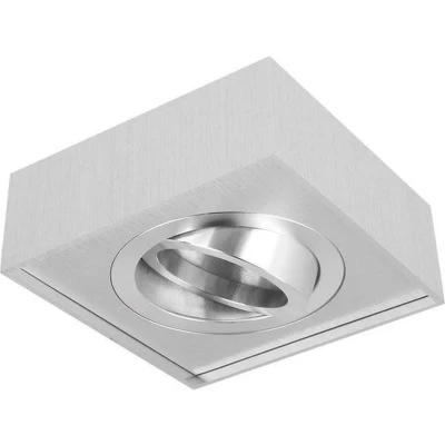 Afbeelding van Inbouwspot Hoog, Vierkant, Kantelbaar, Geborsteld Aluminium GU5.3 / MR16 Fitting (12V) Standaard