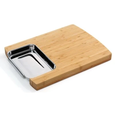 Afbeelding van Zassenhaus Snijplank met opvangbakje Bamboe 40 x 30 cm