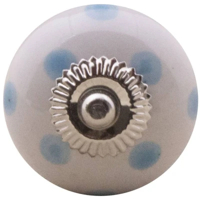 Afbeelding van Good in Style Meubelknop 40mm wit blauw gestippeld licht