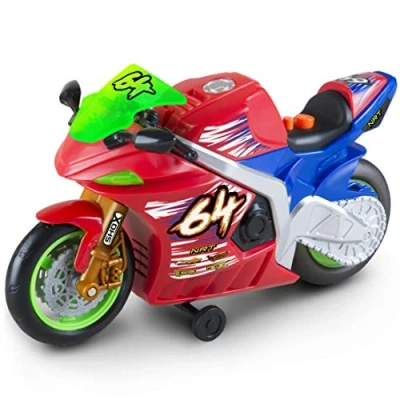 Afbeelding van Nikko Road Rippers Wheelie Racemotor Gemotoriseerde Speelgoedmotor met Licht &amp; Geluid Rood voor kinderen vanaf 3 jaar