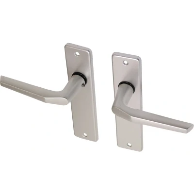 Afbeelding van Wovar Deurkruk met schild aluminium duimmodel Blind Per Set
