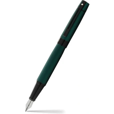 Afbeelding van Sheaffer vulpen 300 E9346 M Matte green lacquer polished black SF E0934653