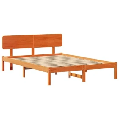 Afbeelding van vidaXL Bedframe Wasbruin 206,5 x 165,5 74 cm Massief grenenhout