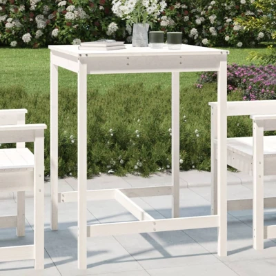 Afbeelding van Tuintafel 82,5x82,5x110 cm massief grenenhout wit