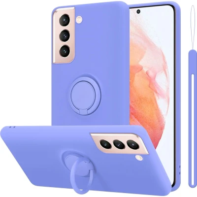 Afbeelding van Cadorabo Hoesje geschikt voor Samsung Galaxy S22 in LIQUID LICHT PAARS Beschermhoes van flexibel TPU silicone Case Cover met ring