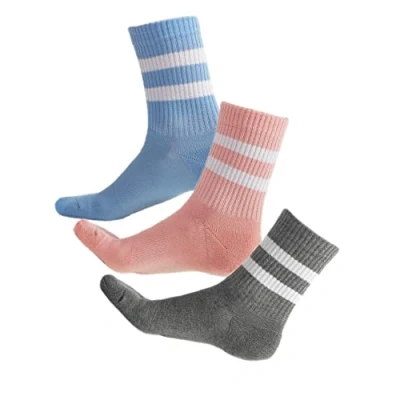 Afbeelding van VITSOCKS Sportsokken tegen blaren, bamboe voor dames (3 paar), zeer zacht, ademend, 3 paar (1 x grijs, 1 blauw, roze)