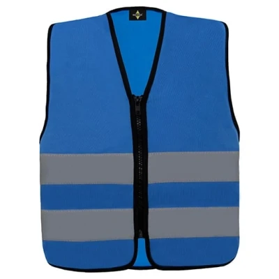 Afbeelding van Korntex Kids ́ Hi Vis Safety Vest With Front Zipper Aalborg KX201 Blue