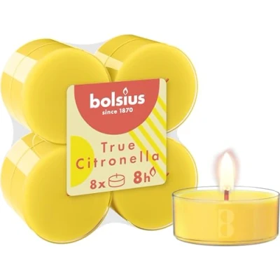 Afbeelding van Bolsius Maxi Waxinelichtjes True Citronella 8 Stuks