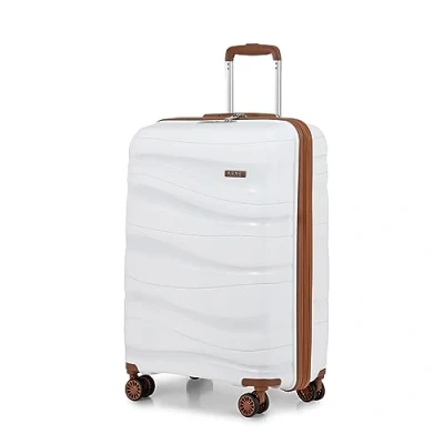 Afbeelding van Kono 2094 handbagage koffer, Crème Wit