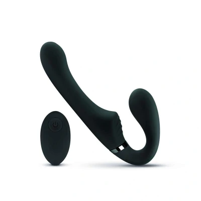 Afbeelding van No Parts Avery Strapless Strapon Vibrerende Dildo 22 cm Zwart Levensecht Gevoel